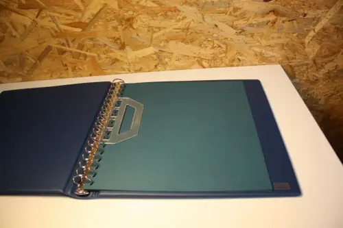5 Lindner Binder blau mit Schuber leer (33570)
