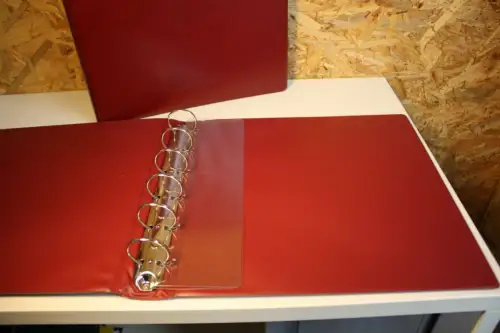 3 Borek Ringbinder rot mit Aufdruck (33720)