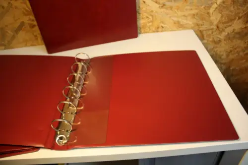 3 Borek Ringbinder rot mit Aufdruck (33720)