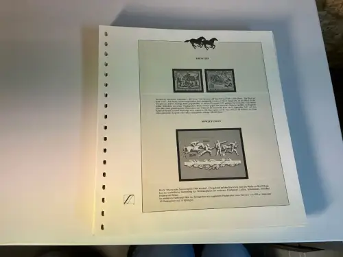 50 Lindner T Blätter versch. Streifen mit Aufdruck Pferde (33792)