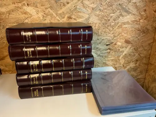 5 Dt. Post Numisblatt Alben mit 100 Hüllen + Schuber (33863)