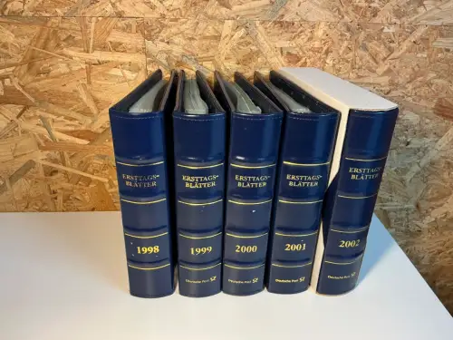 Dt. Post 5 ETB Alben mit Jahreszahlen am Rücken (33893)