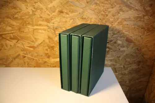 3 Lindner Alben grün mit 140 1er Hüllen (33568)