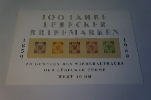 100 Jahre Lübecker Briefmarken Sonderdruck / Vignette (34160)