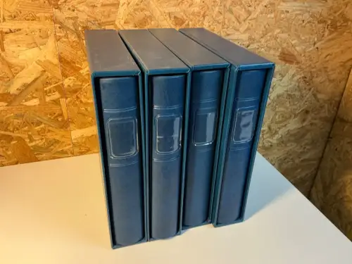 4 Lindner ETB Alben mit Schuber in blau (34250)