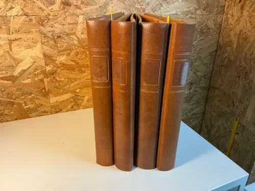 4 Lindner Binder braun 18 Ring (alle mit Mängeln) (34247)