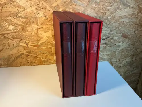 3 Lindner Binder rot mit Schuber 18 Ring (34254)