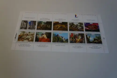 Liechtenstein Kollektionsbogen 1 I-X postfrisch, Gemälde (32185)