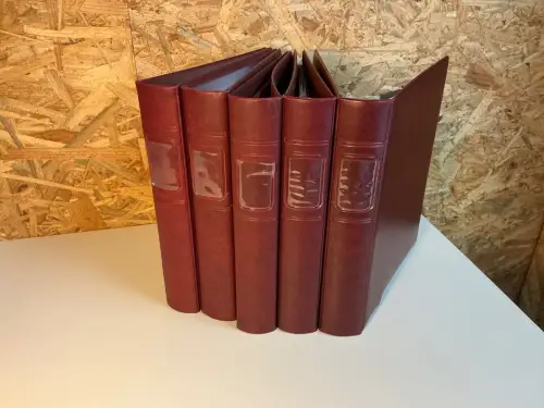 5 Lindner ETB Alben rot mit Hüllen (33794)