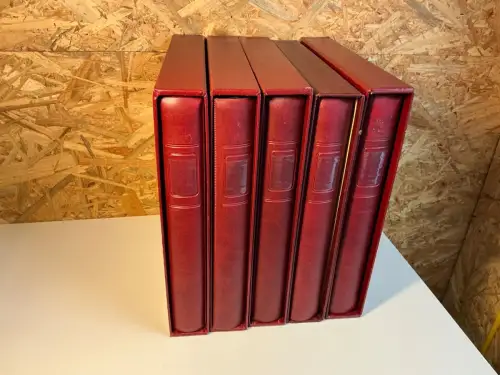 5 Lindner Binder rot mit Schuber leer (34261)