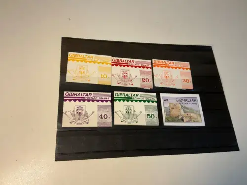 Gibraltar 6 verschiedene MH / Markentäschchen postfrisch (34336)