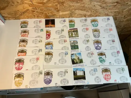 Bund Burger und Schlösser komplett FDC alle mit Eckrand (34383)