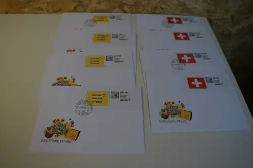 Schweiz Web Stamp private 2006 8 Belege (28100)
