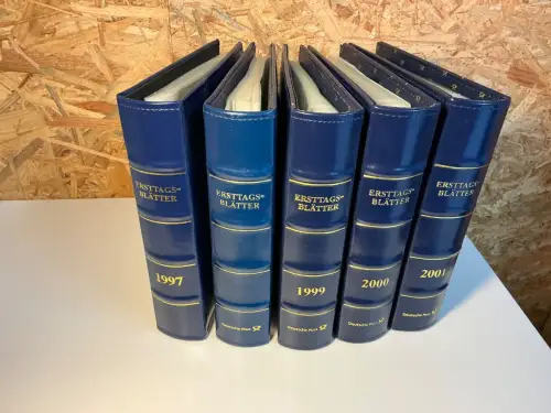 Dt. Post 5 ETB Alben mit Jahreszahlen am Rücken (33892)