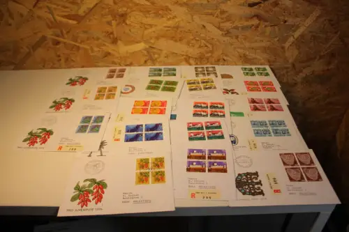 Schweiz Jahrgang 1976 Viererblock FDC komplett (32589)