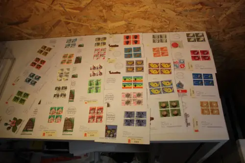 Schweiz Jahrgang 1973 Viererblock FDC komplett (32586)