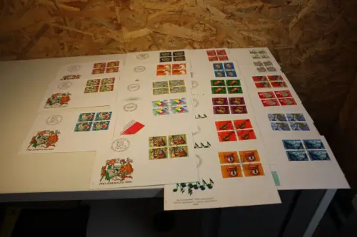 Schweiz Jahrgang 1985 Viererblock FDC komplett (32598)