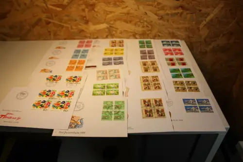 Schweiz Jahrgang 1988 Viererblock FDC komplett (32601)