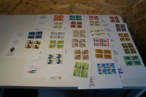 Schweiz Jahrgang 1989 Viererblock FDC komplett (32605)