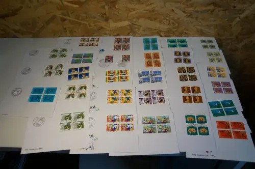 Schweiz Jahrgang 1992 Viererblock FDC komplett (32608)