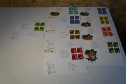 Schweiz Pro Juventute 1966-67 Viererblock FDC (32639)