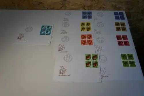 Schweiz Pro Juventute 1966-67 Viererblock FDC (32638)