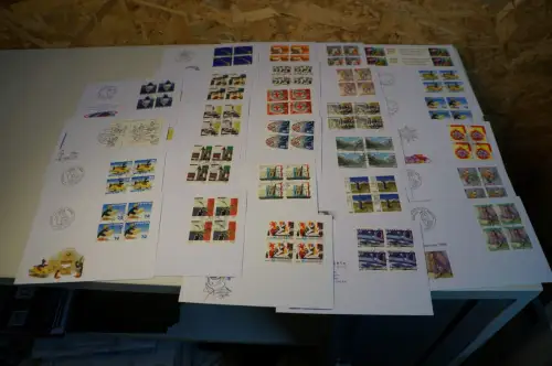 Schweiz Jahrgang 1999 Viererblock FDC fast komplett (32615)