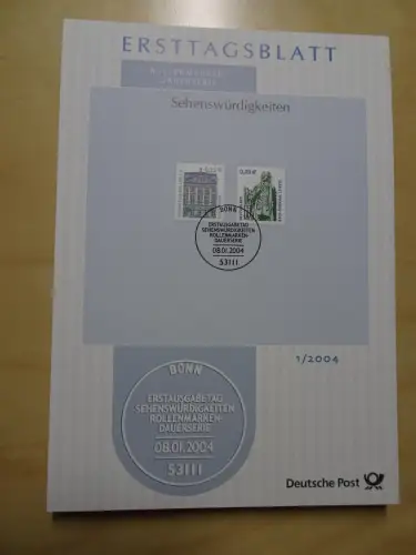 Bund ETB Ersttagsblätter Jahrgang 2004 komplett (5623)