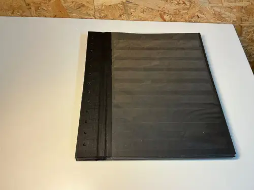 10 Leuchtturm Pappblätter schwarz 9 Streifen mit Deckblatt (34758)