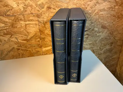 2 Leuchtturm Klemmbinder mit Schuber blau (34794)