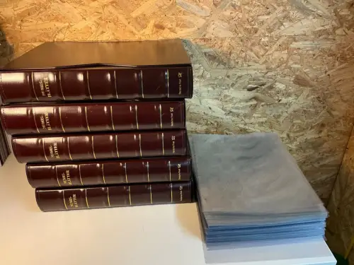 5 Dt. Post Numisblatt Alben mit 150 Hüllen + Schuber (34820)