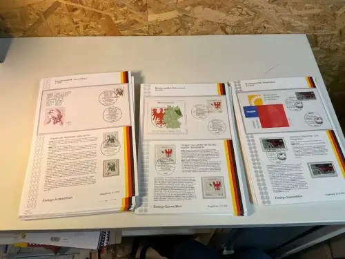 Bund Jahrgang 1992 Ersttagssammelblätter (x+o+FDC) komplett (34840)