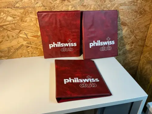 3 Philswiss Alben rot mit 50 Hüllen 2er (34958)