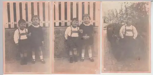 (F7716) 3x Orig. Foto Kinder am Haus, im Garten, 20. Mai 1933