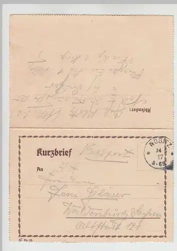 (B2461) Feldpostbrief Flugplatz Altenburg, Stempel Nobitz 1917