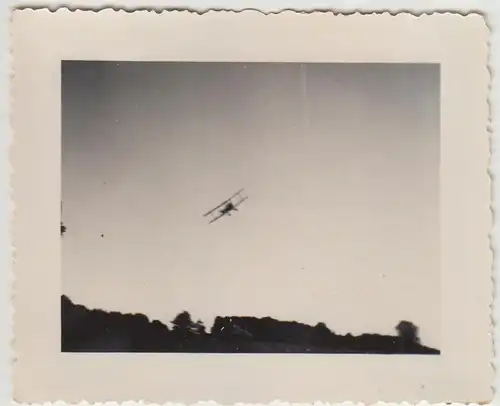 (F31112) Orig. Foto Doppeldecker im Fluge 1930er