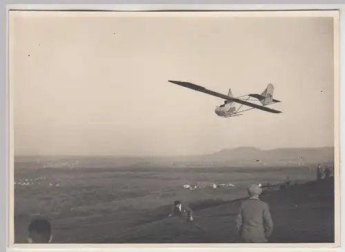 (F31100) Orig. Foto Segelflugzeug Schulgleiter in Kirchheim Teck 1930er