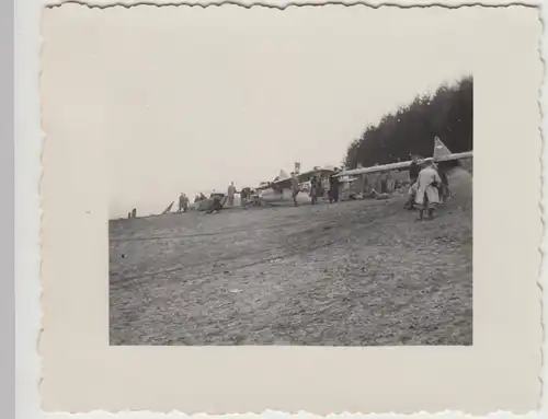(F31083) Orig. Foto Segelflieger am Startplatz in Kirchheim Teck 1930er
