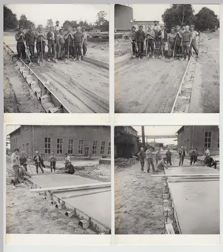 (F30946) 4x Orig. Foto Bauarbeiten Betonwerk Nobitz 1983