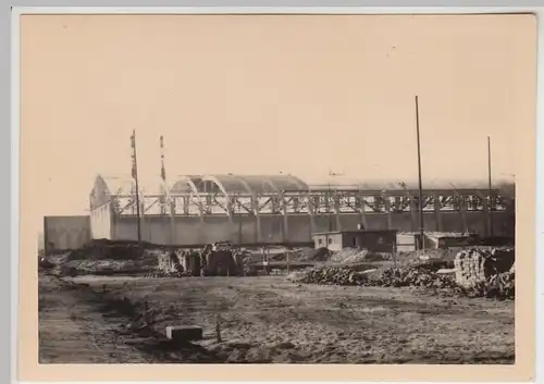 (F30928) Orig. Foto Flugplatz Altenburg Nobitz, Bau der Flugzeughalle IV 1930er