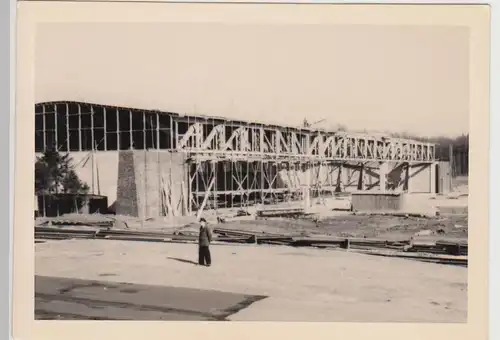 (F30924) Orig. Foto Flugplatz Altenburg Nobitz, Bau der Flugzeughalle IV 1930er