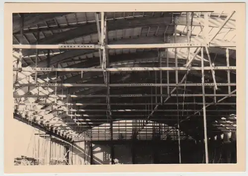 (F30923) Orig. Foto Flugplatz Altenburg Nobitz, Bau der Flugzeughalle IV 1930er