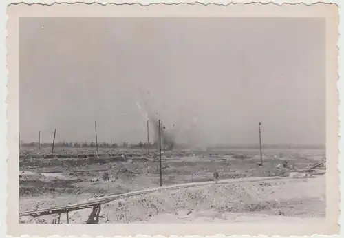 (F30921) O.Foto Flugplatz Altenburg Nobitz im Bau, Feldbahn, Sprengung 1930er