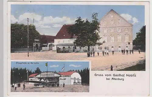(116037) AK Nobitz, Gasthof, städtische Fliegerhalle 1915