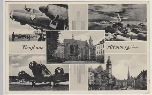 (115996) AK Altenburg, Ansichten mit Flugzeug Do-17, Ju-52, 1939