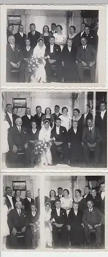 (N26) 3x Original Foto Hochzeitsgesellschaft, 1940er