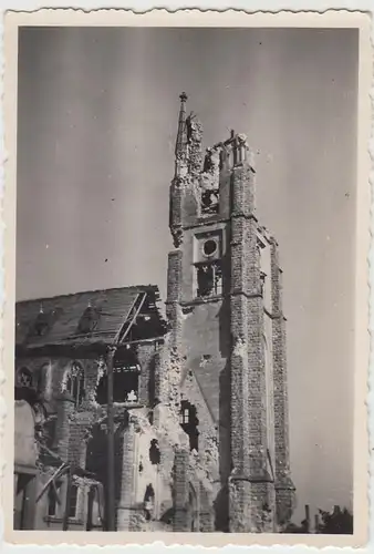 (F9948) Orig. Foto 2.WK zerstörte Kirche 1930/40er