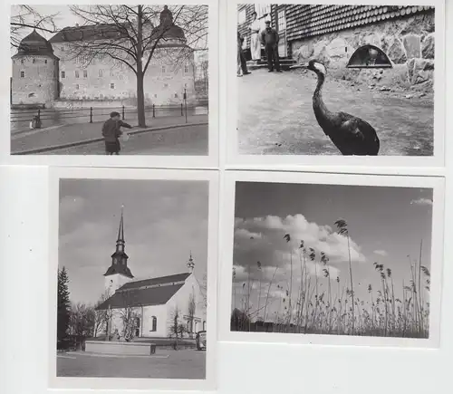(F9739) 4x Orig. Foto Schweden, Ludvika, Schloss Örebro, Skansen, Mariefred vor