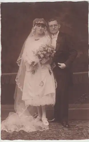 (F9694) Orig. Foto Hochzeit, Hochzeitspaar, Fotograf Chemnitz vor 1945