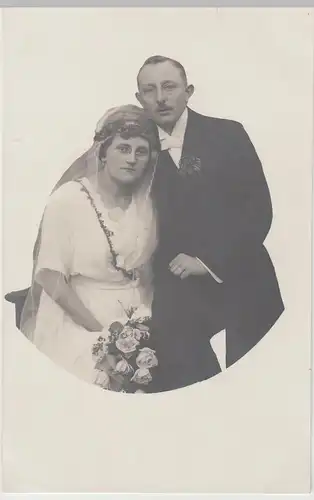 (F9692) Orig. Foto Hochzeitspaar Willy u. Fanny Funke aus Schmölln S.A. 1921